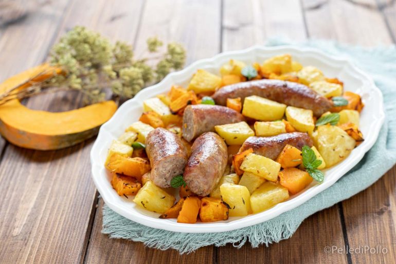 Salsiccia zucca e patate friggitrice ad aria